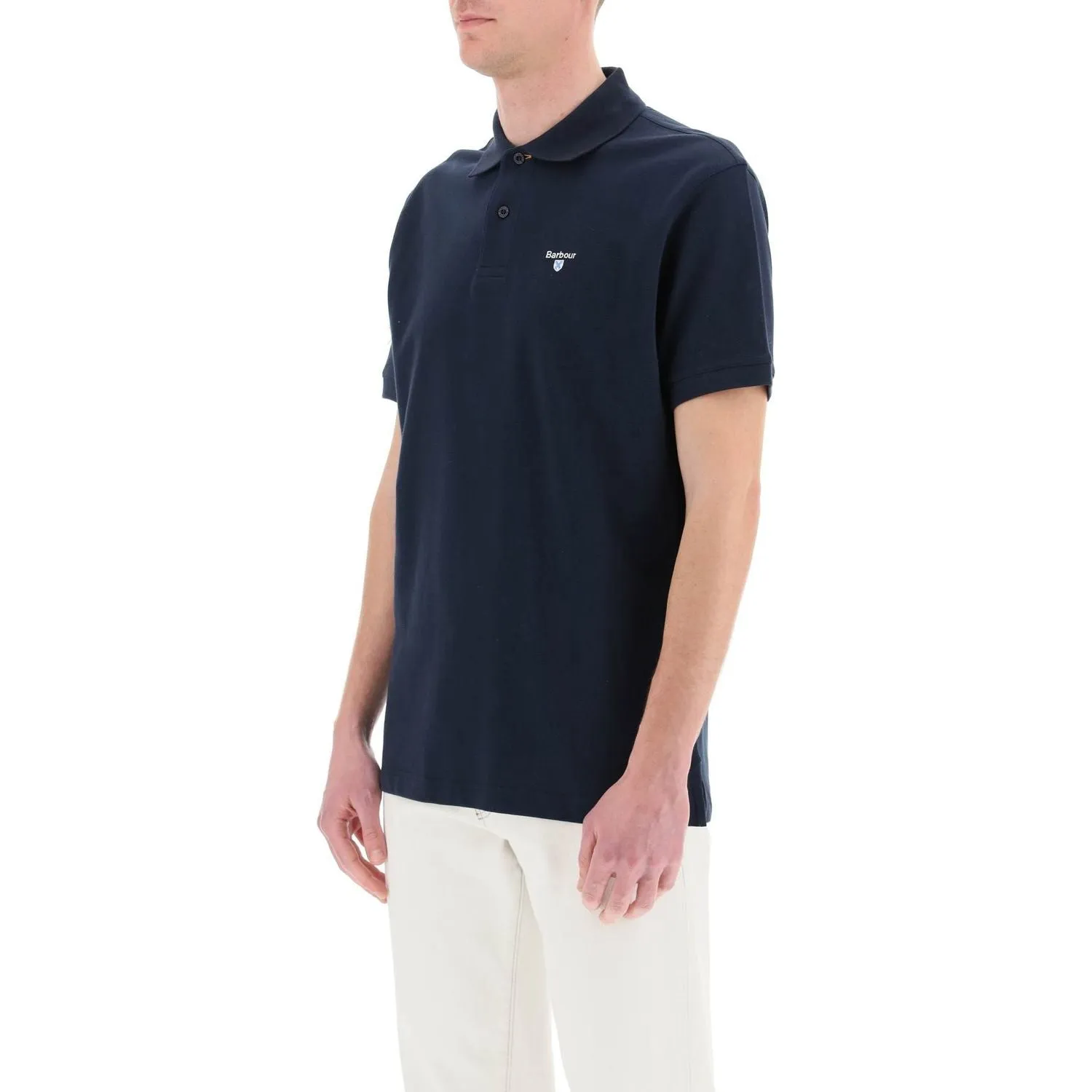 Barbour tartan-trim polo shirt