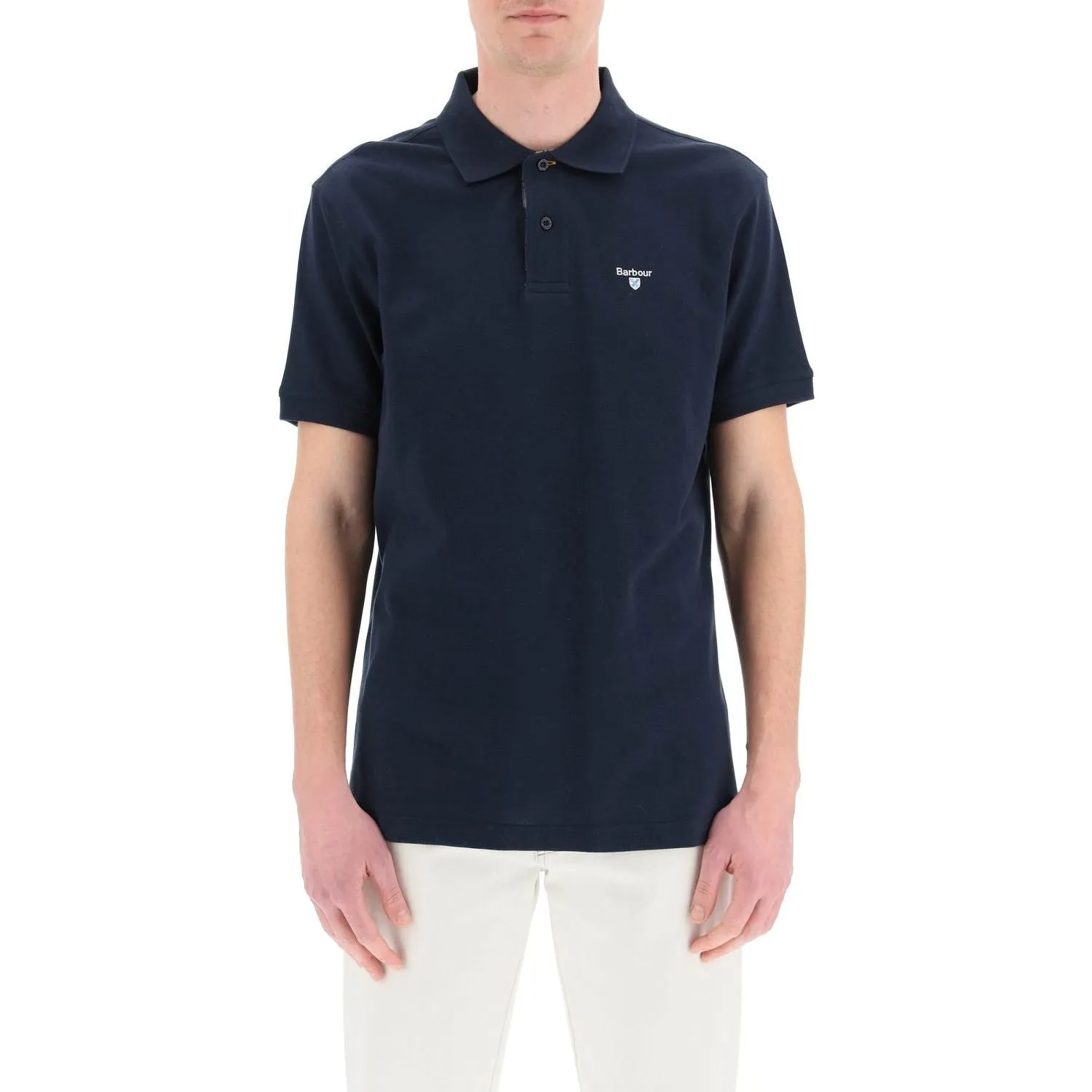 Barbour tartan-trim polo shirt