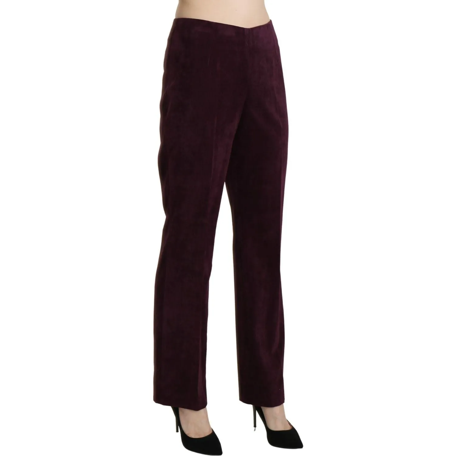 BENCIVENGA Elegant High Waist Straight Purple Pants