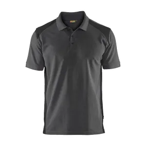 Blaklader 3324 Short Sleeve Polo Shirt Mid Grey / Black