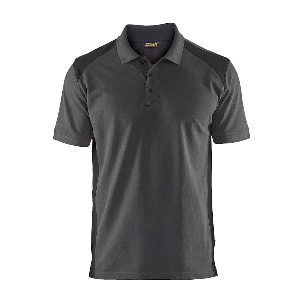 Blaklader 3324 Short Sleeve Polo Shirt Mid Grey / Black