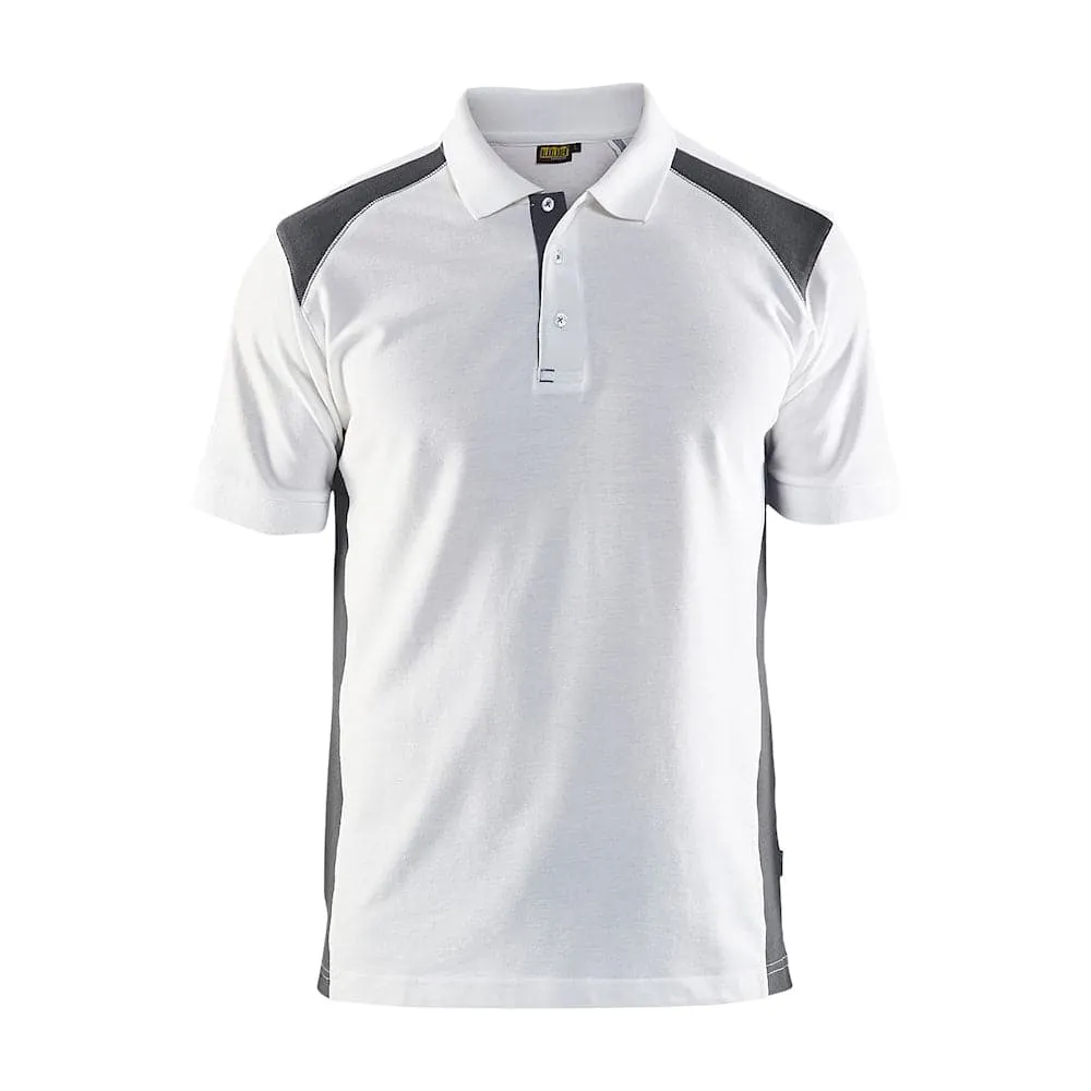 Blaklader 3324 Short Sleeve Polo Shirt White / Dark Grey