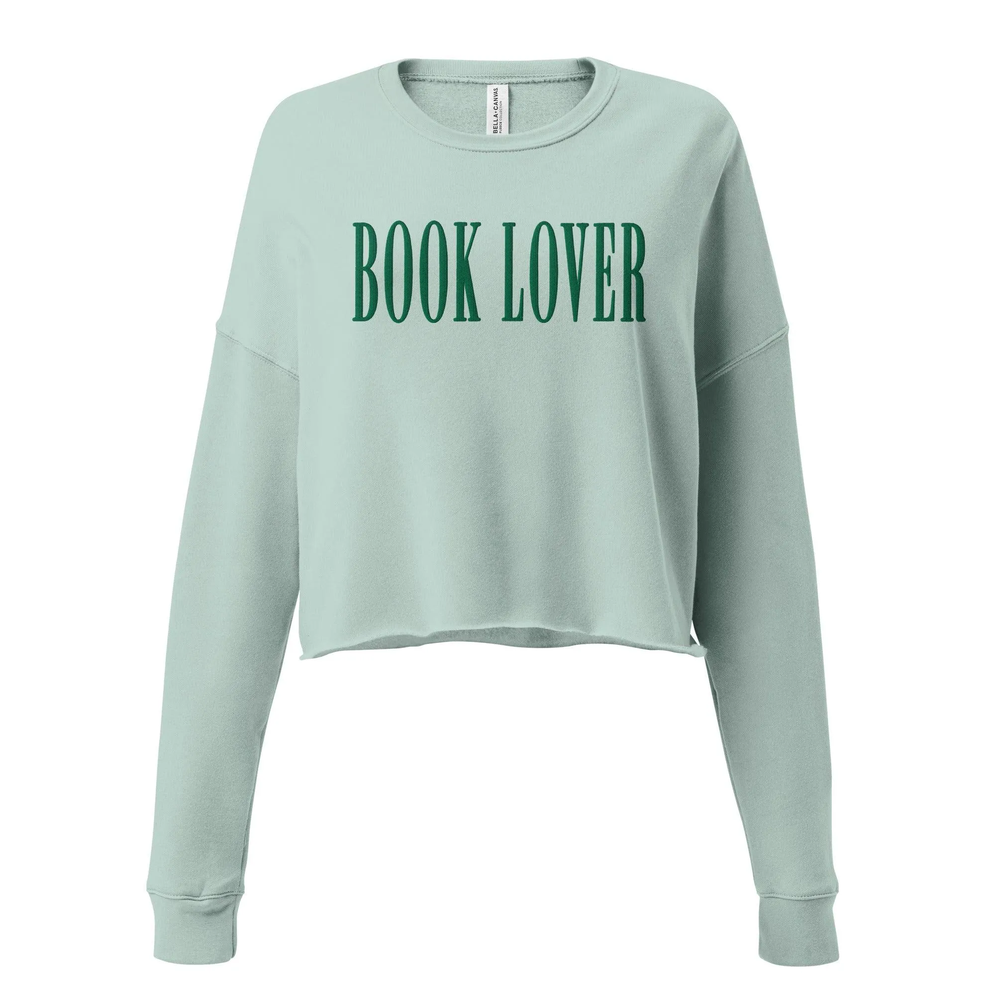 Book Lover Embroidered Crop Sweatshirt