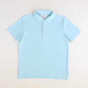 Boys Signature S/S Knit Polo - Light Blue Solid