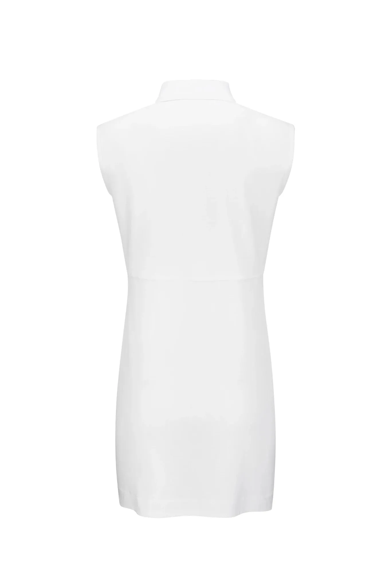 Bright White Women's Sleeveless Polo Slit Dress