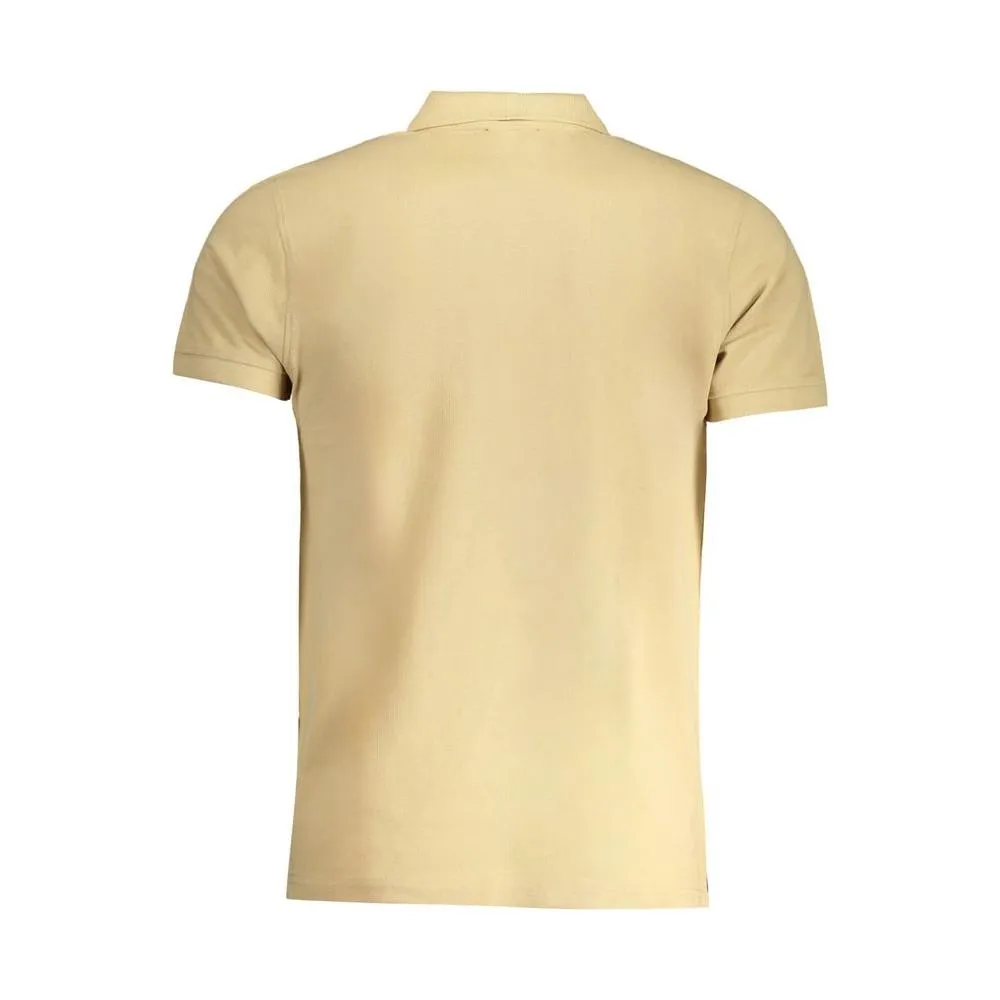 Cavalli Class Beige Cotton Polo Shirt