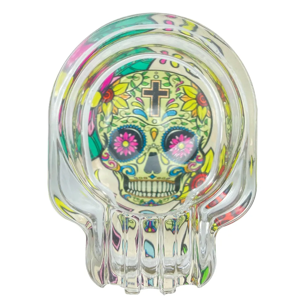 Day of the Dead - Glow in the Dark - Glass Skull Ashtray