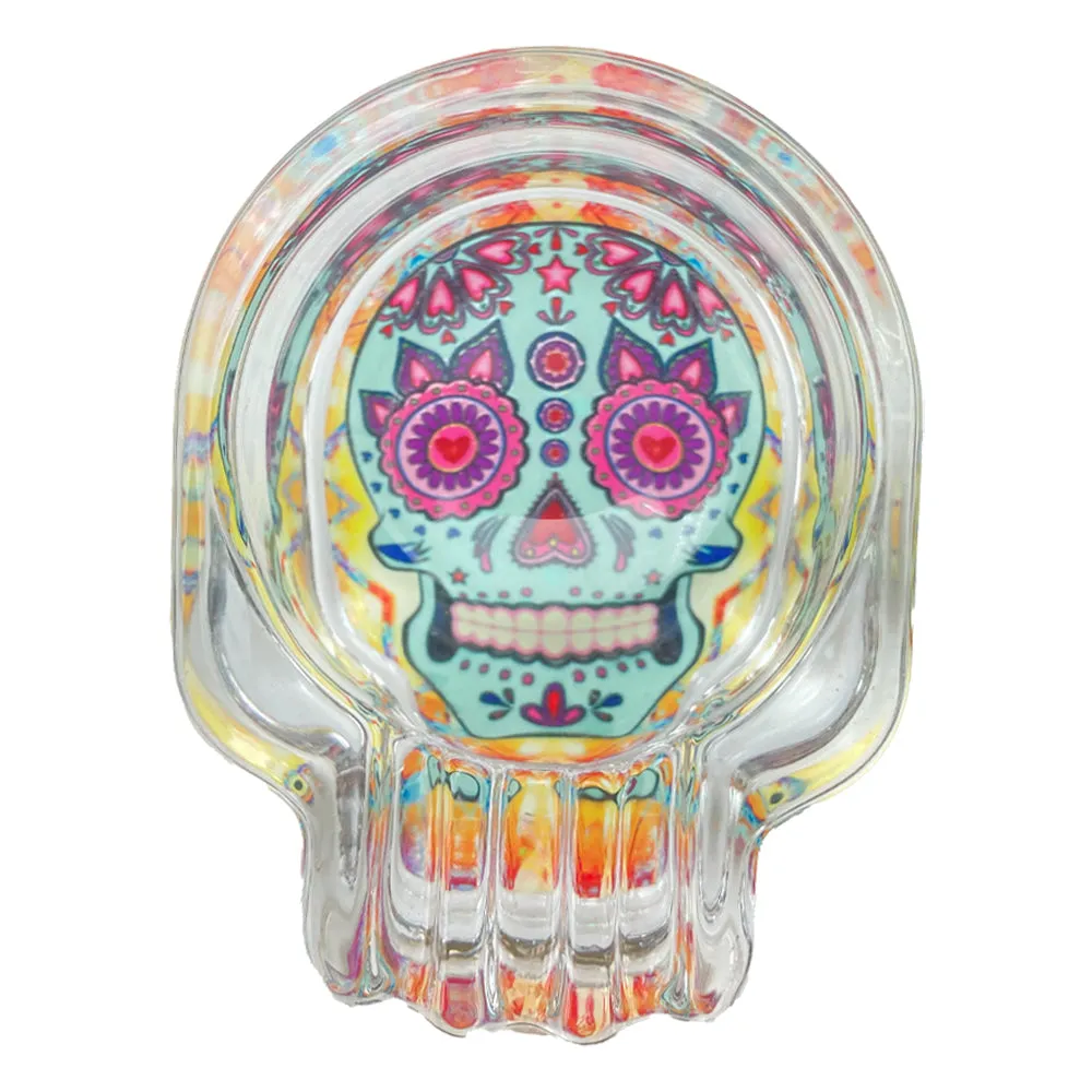 Day of the Dead - Glow in the Dark - Glass Skull Ashtray