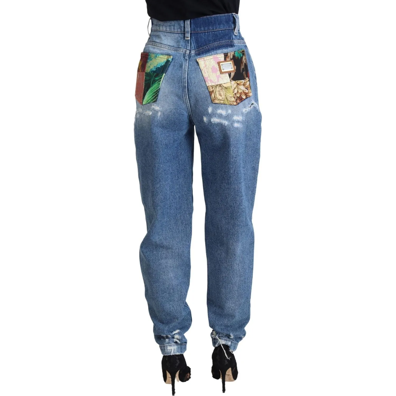 Dolce & Gabbana Chic Tattered Denim Pants - Indigo Essence