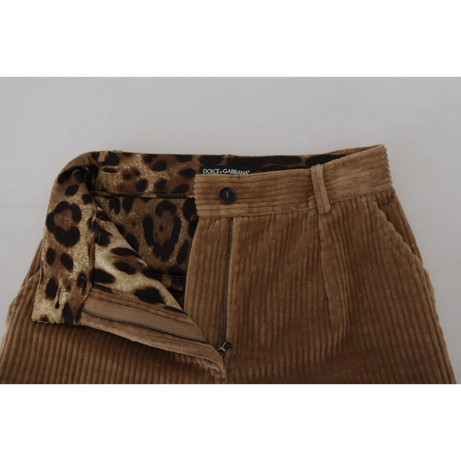 Dolce & Gabbana Elegant Brown Corduroy Pants for Sophisticated Style