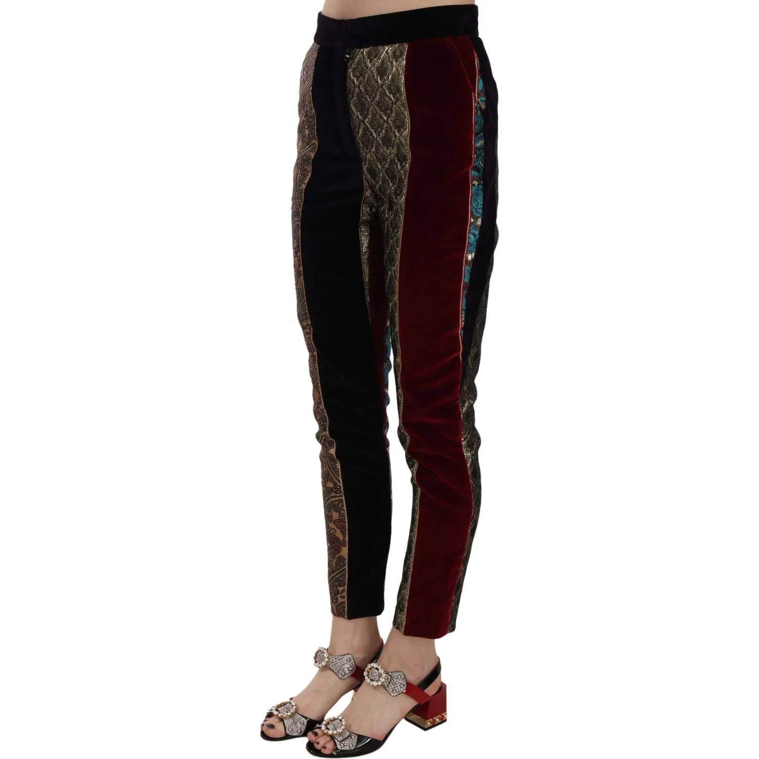 Dolce & Gabbana Elegant Multicolor Jacquard Cropped Pants