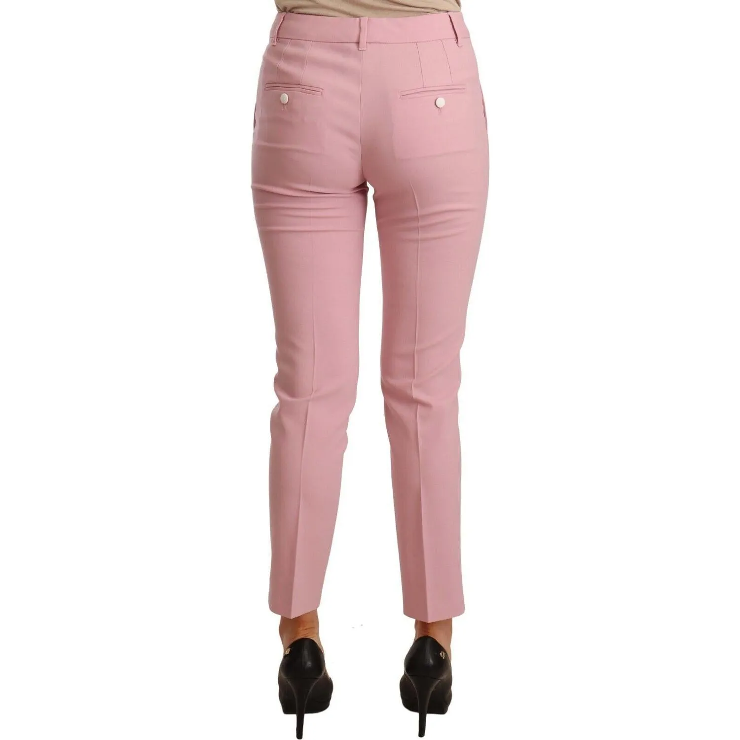 Dolce & Gabbana Elegant Pink Virgin Wool Cropped Trousers