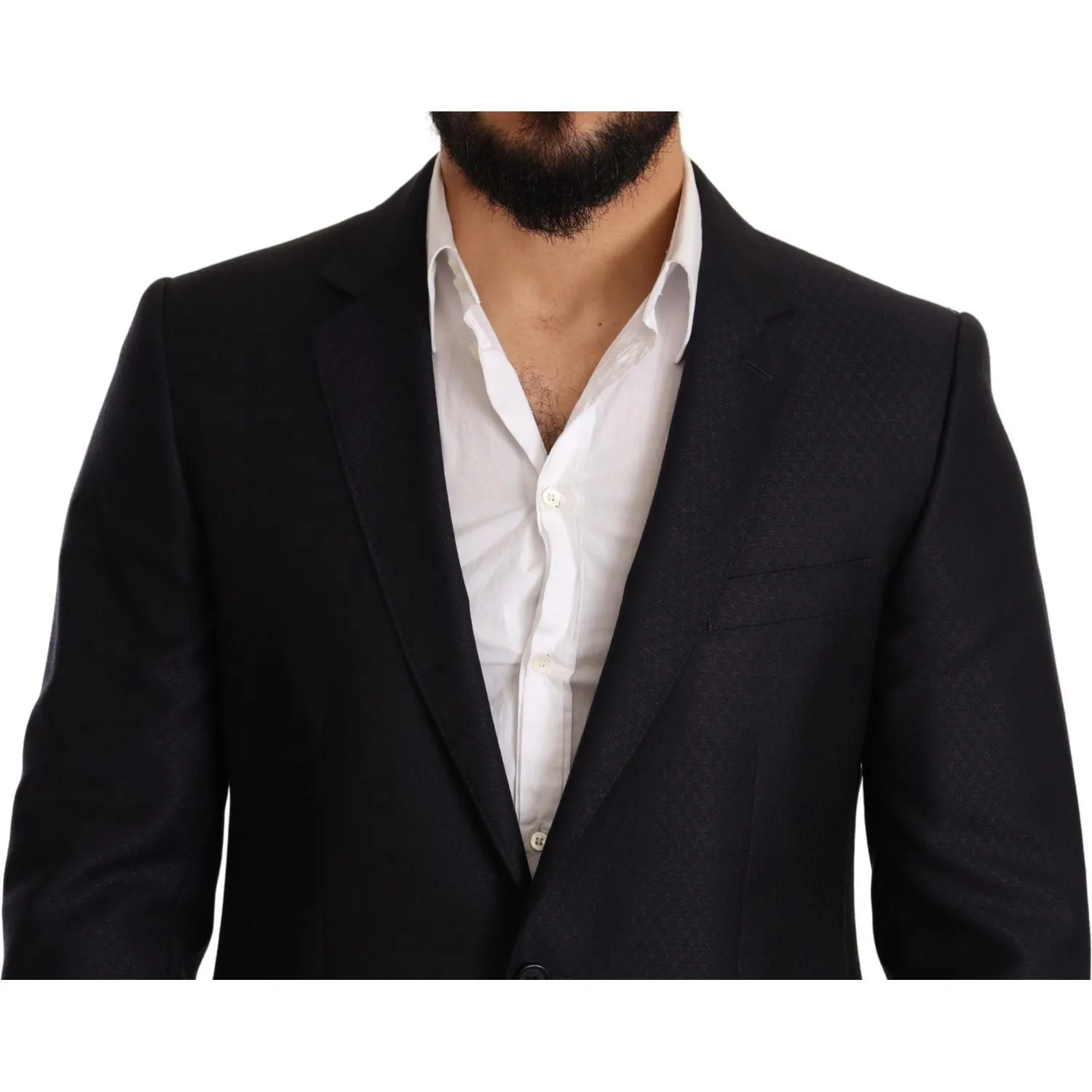 Dolce & Gabbana Elegant Slim Fit Jacquard Suit in Blue