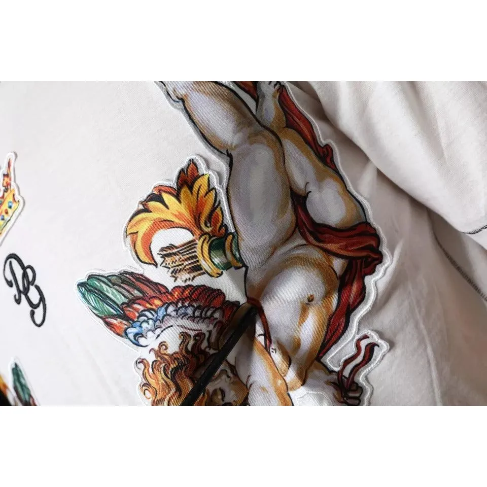 Dolce & Gabbana White Angel Crown Print Crew Neck T-shirt