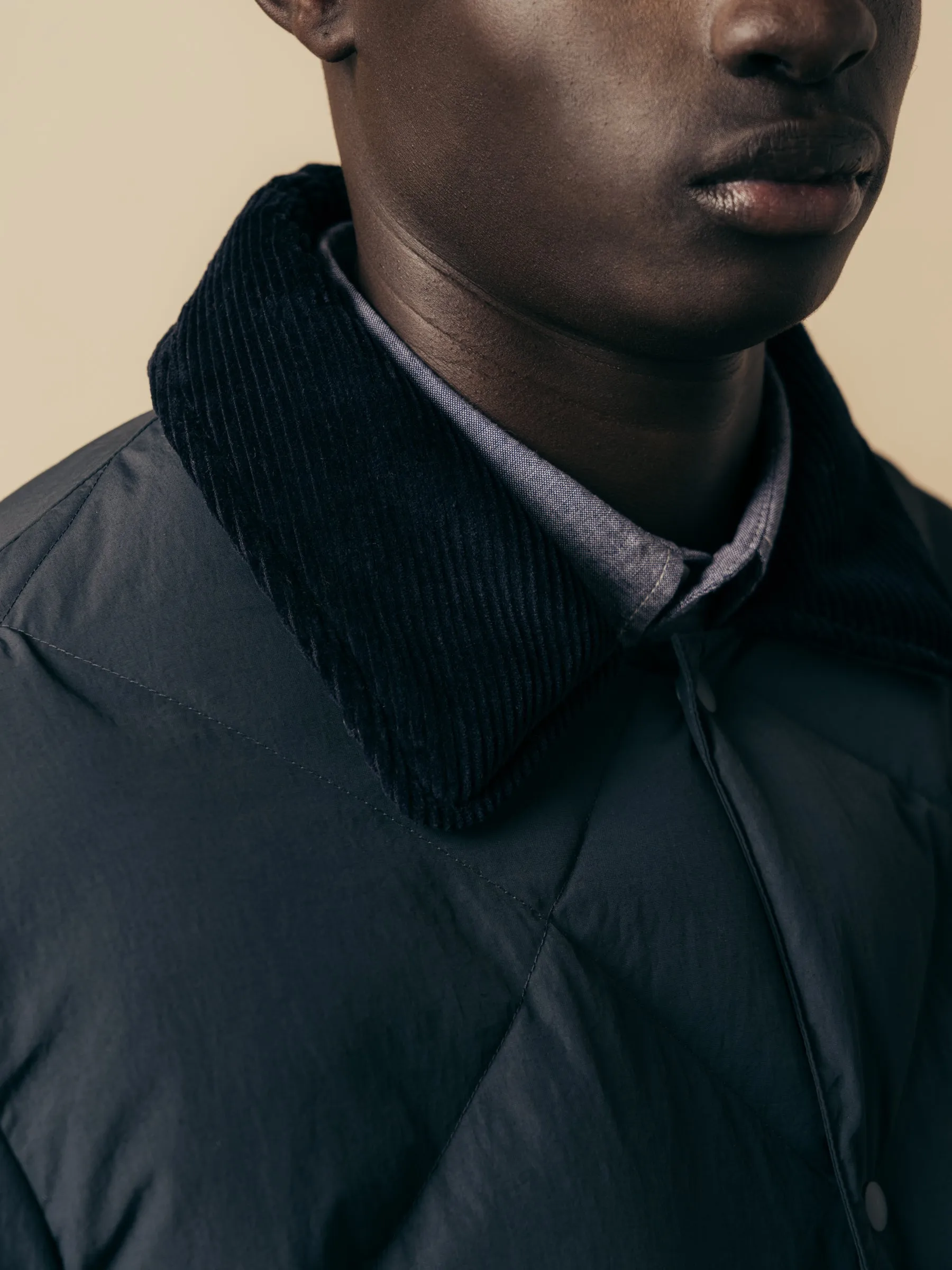 Dunbar Padded Jacket In Charcoal Recycled Nylon