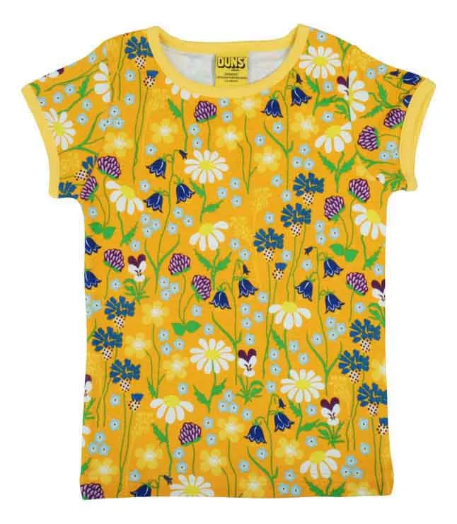 DUNS Short Sleeved T-shirt - Midsummer Flowers Yellow