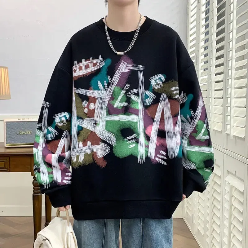 Graffiti Sweater Round Neck Loose Fashion Casual sweatshirt