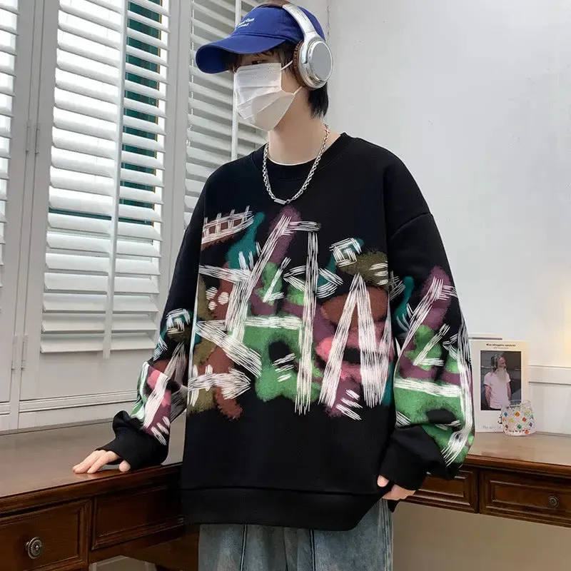 Graffiti Sweater Round Neck Loose Fashion Casual sweatshirt