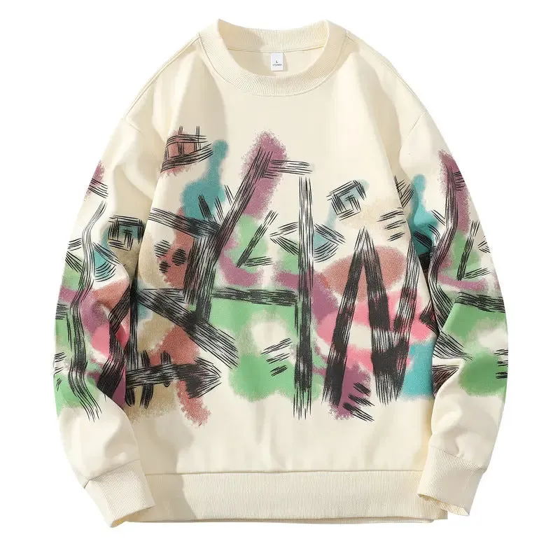 Graffiti Sweater Round Neck Loose Fashion Casual sweatshirt