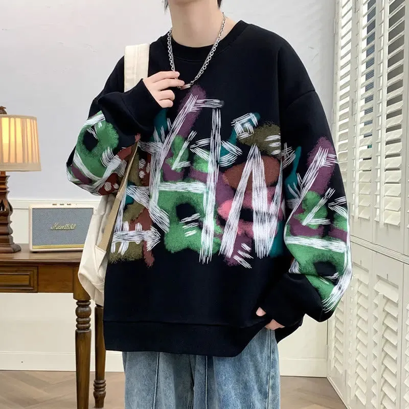 Graffiti Sweater Round Neck Loose Fashion Casual sweatshirt