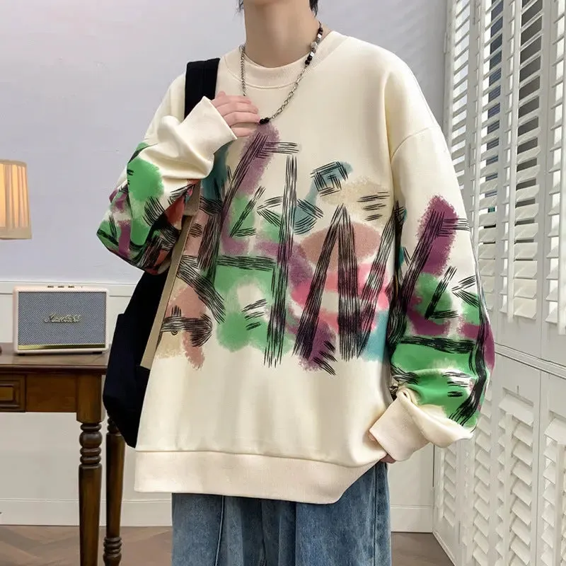 Graffiti Sweater Round Neck Loose Fashion Casual sweatshirt