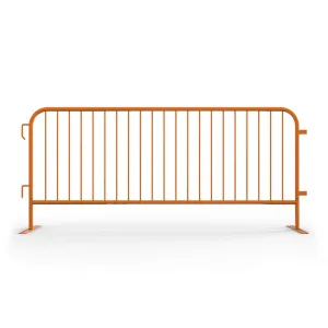 Heavy Duty Interlocking Steel Barricade, 8.5 Ft., Safety Orange - Angry Bull Barricades