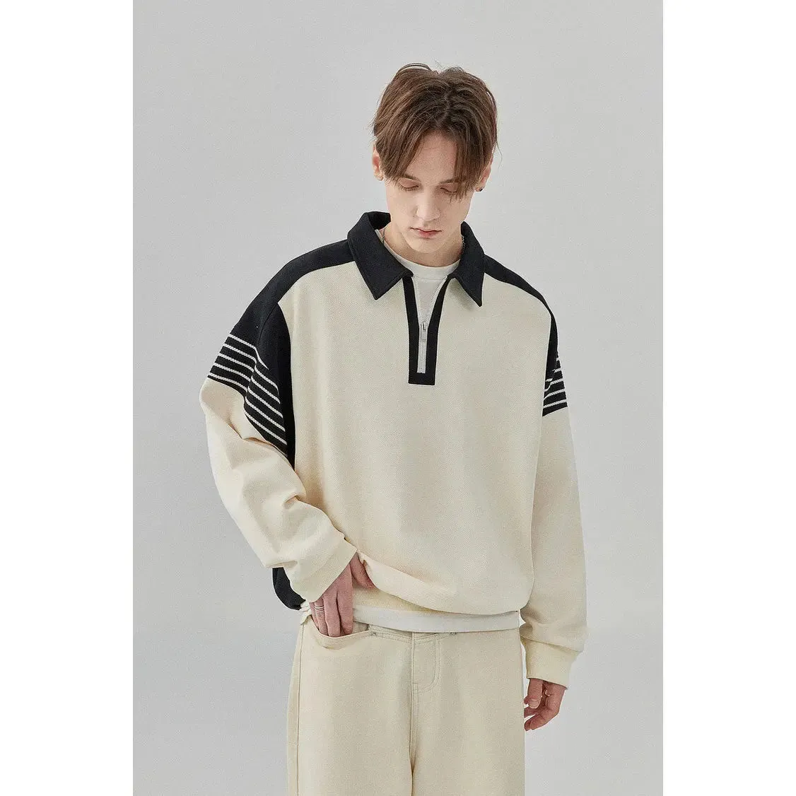 Japanese Style Retro Men's Advanced Design Sweatshirt