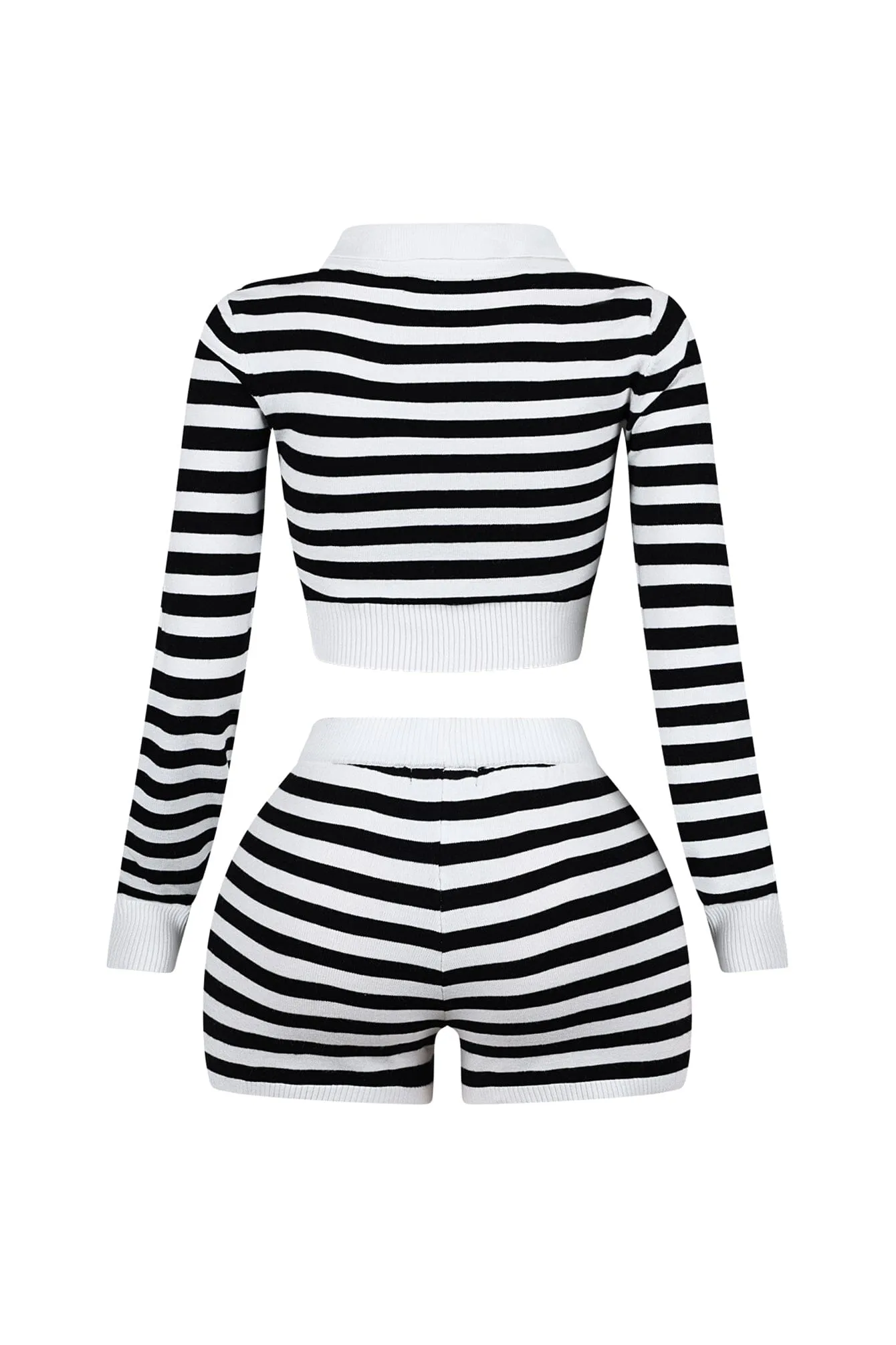 Kai Striped Sweater Top & Shorts SET