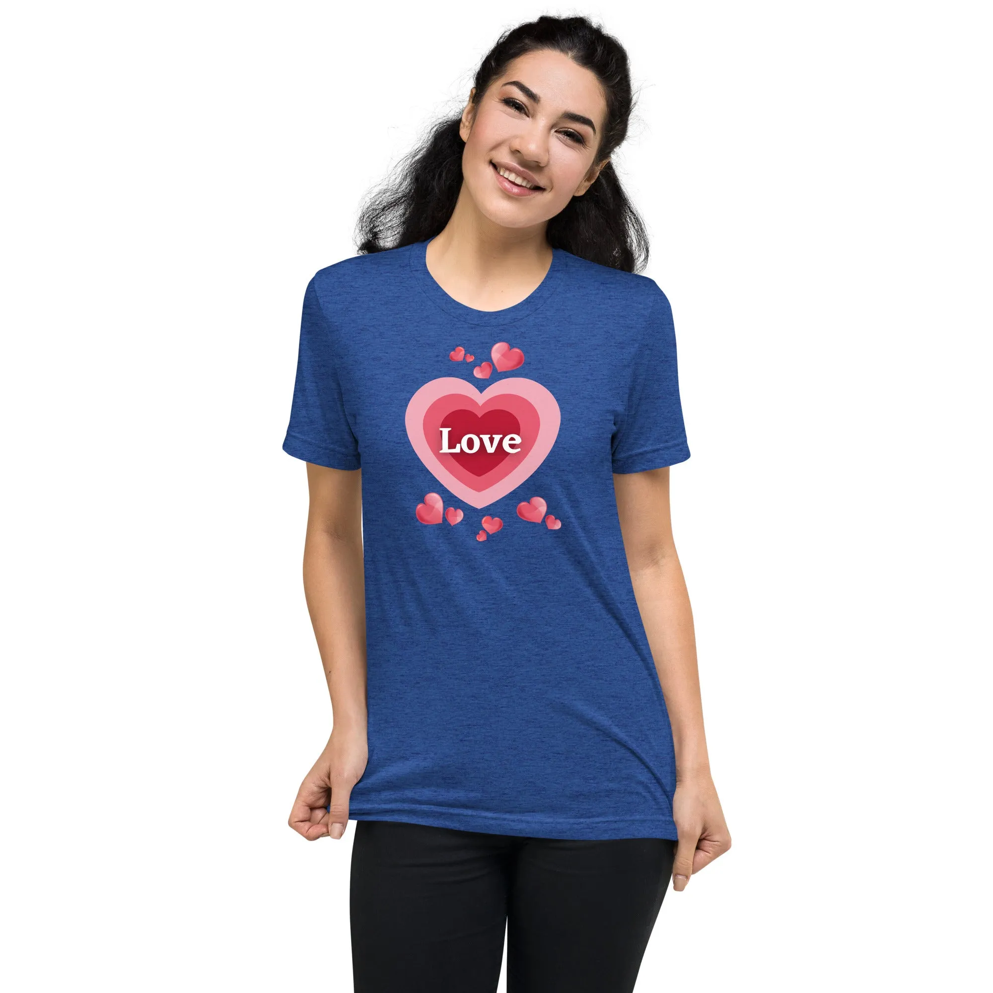 Love Hearts - Short sleeve t-shirt, comfy, soft, fitted look