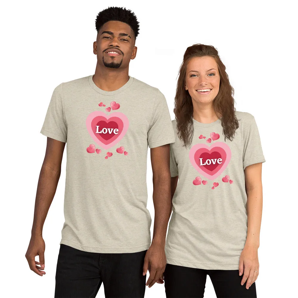 Love Hearts - Short sleeve t-shirt, comfy, soft, fitted look