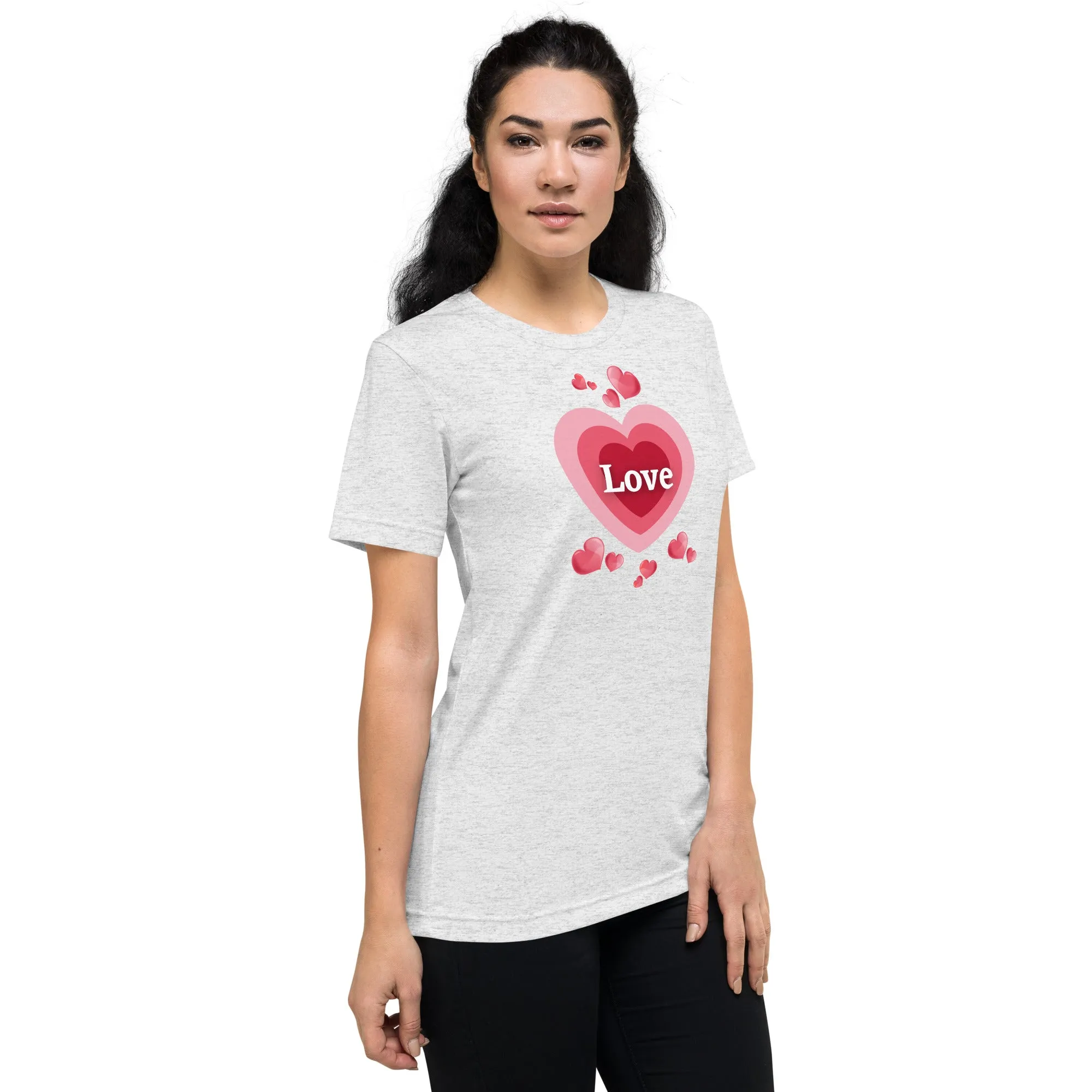 Love Hearts - Short sleeve t-shirt, comfy, soft, fitted look