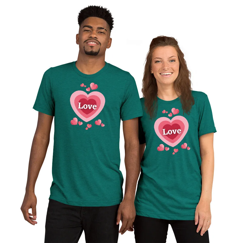 Love Hearts - Short sleeve t-shirt, comfy, soft, fitted look