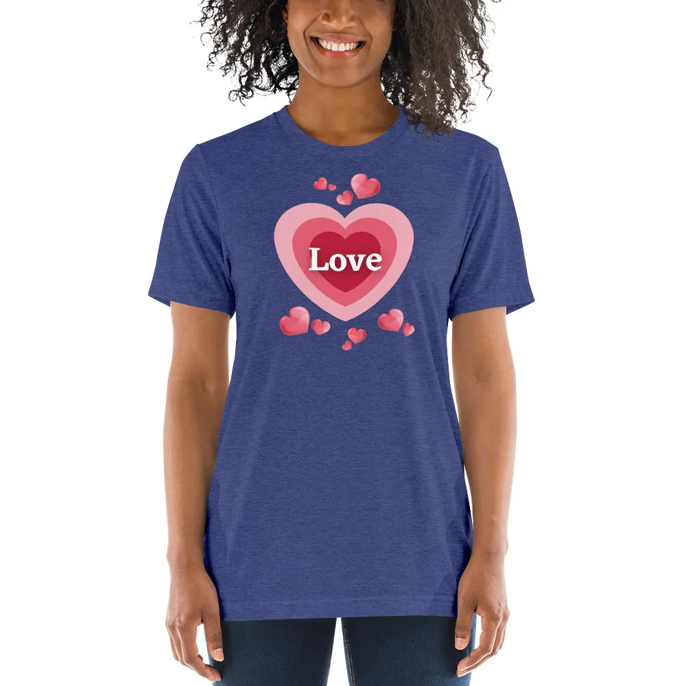 Love Hearts - Short sleeve t-shirt, comfy, soft, fitted look