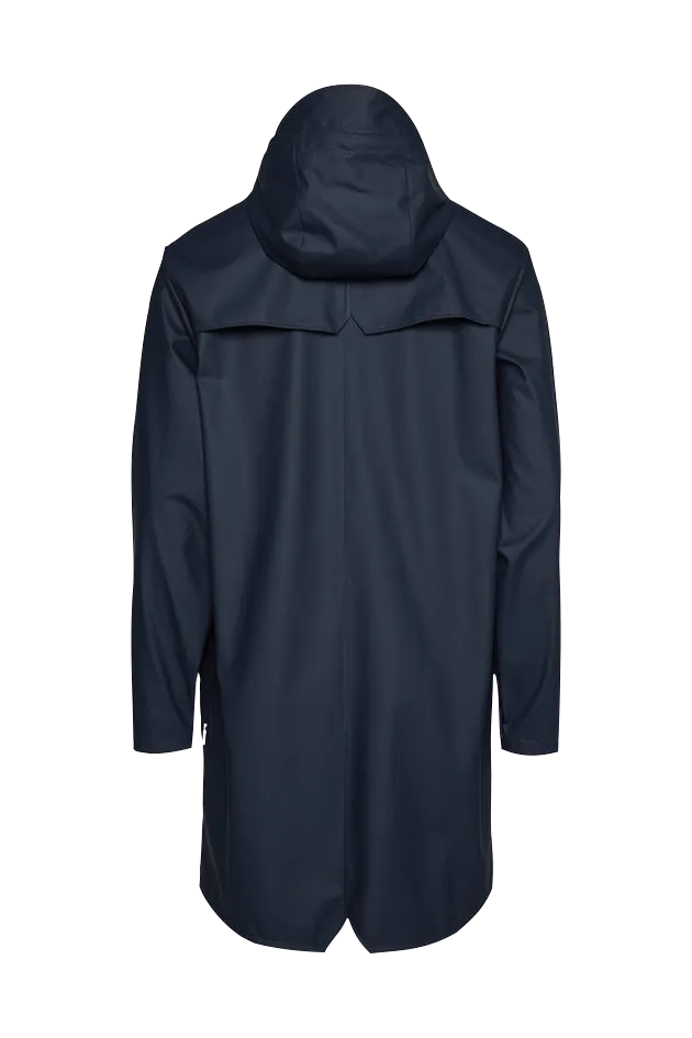 Rains Navy Long Jacket