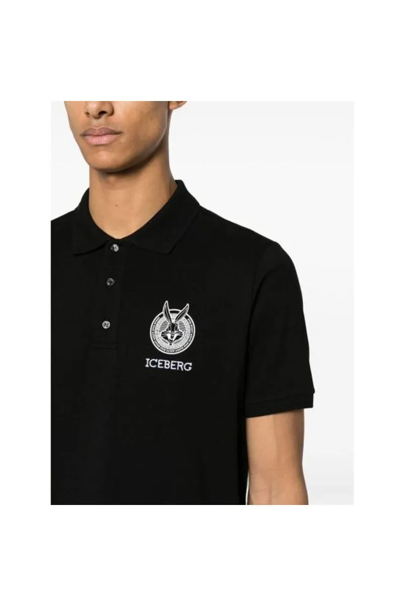 Round Bunny Logo L5 Polo Shirt (Black) - I24F03463109000