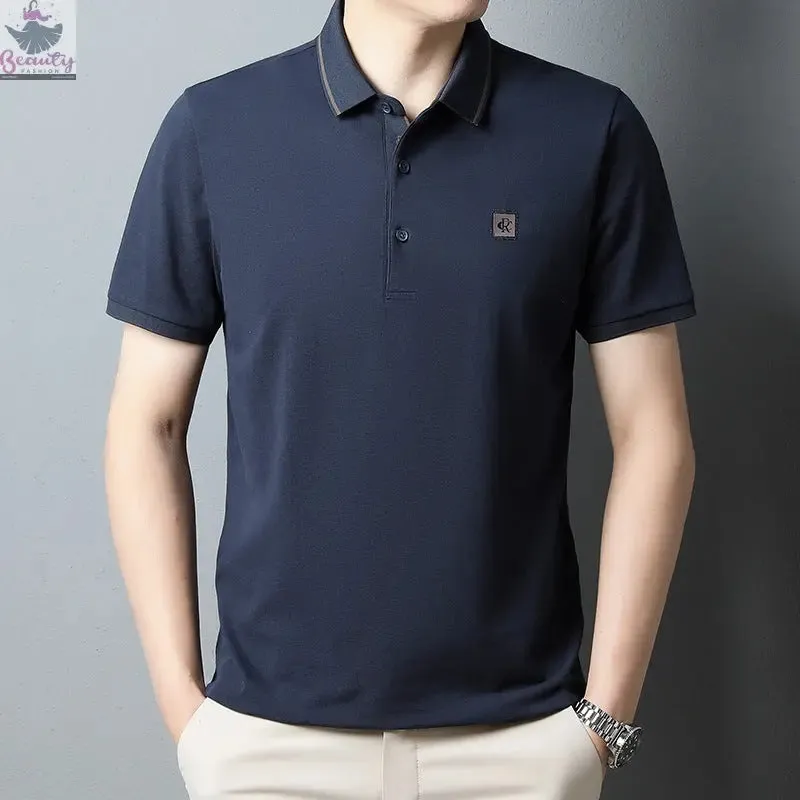 short sleeve polo  summer new stripe business casuall T-shirt men