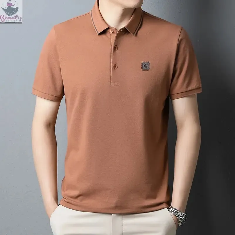 short sleeve polo  summer new stripe business casuall T-shirt men