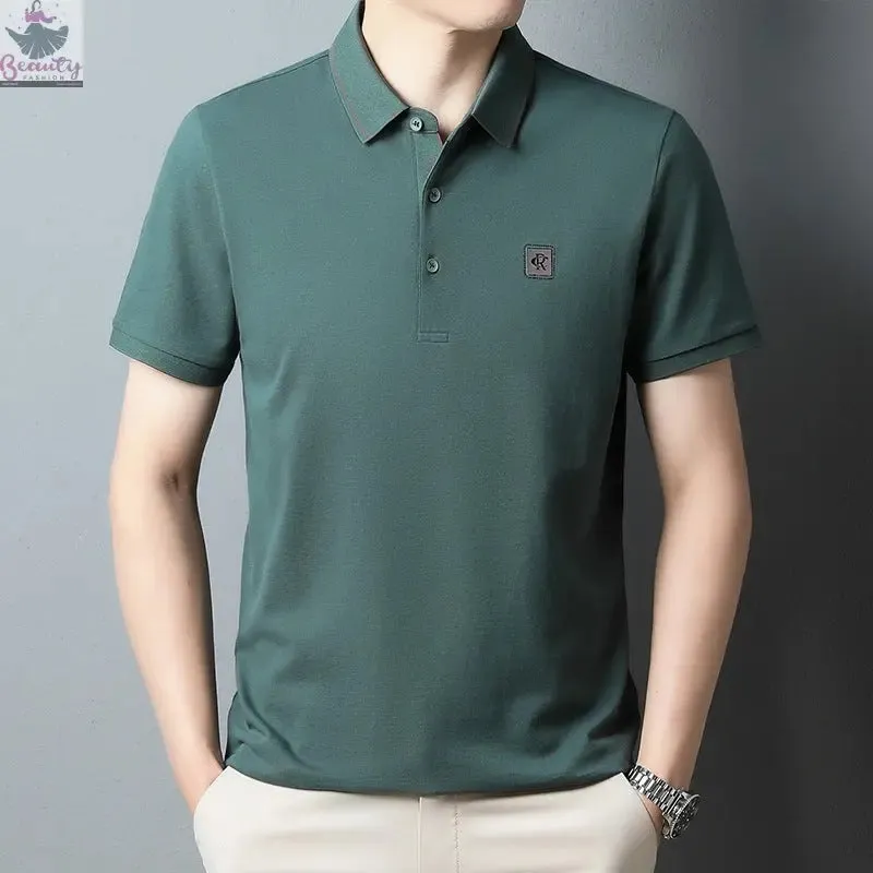 short sleeve polo  summer new stripe business casuall T-shirt men