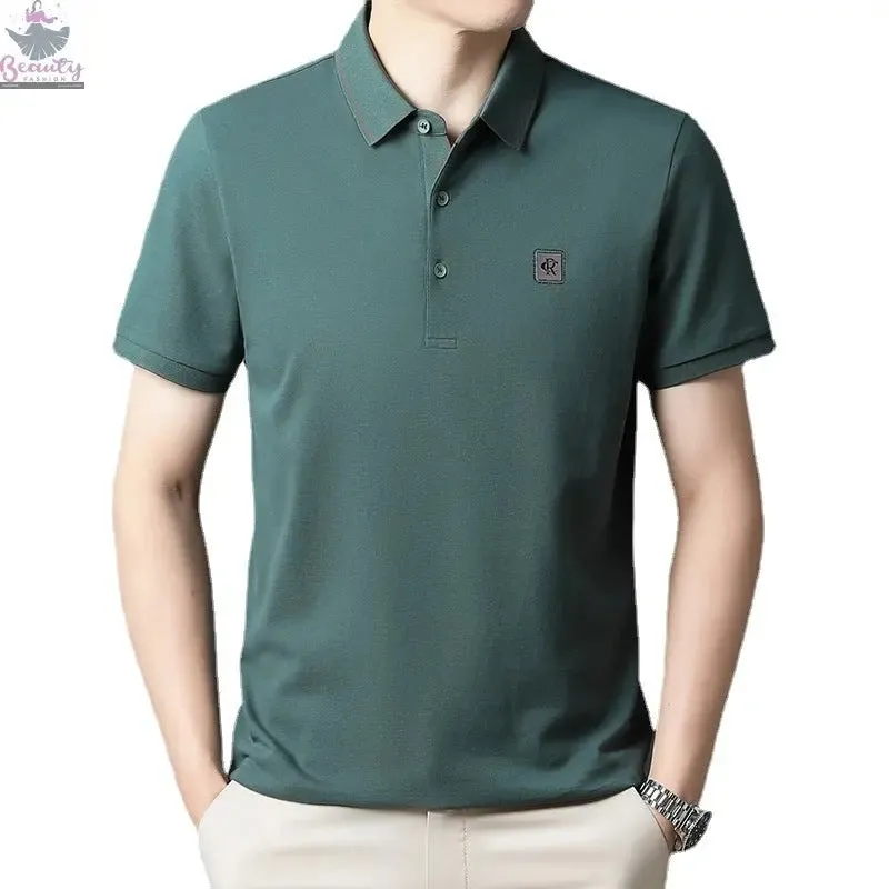 short sleeve polo  summer new stripe business casuall T-shirt men