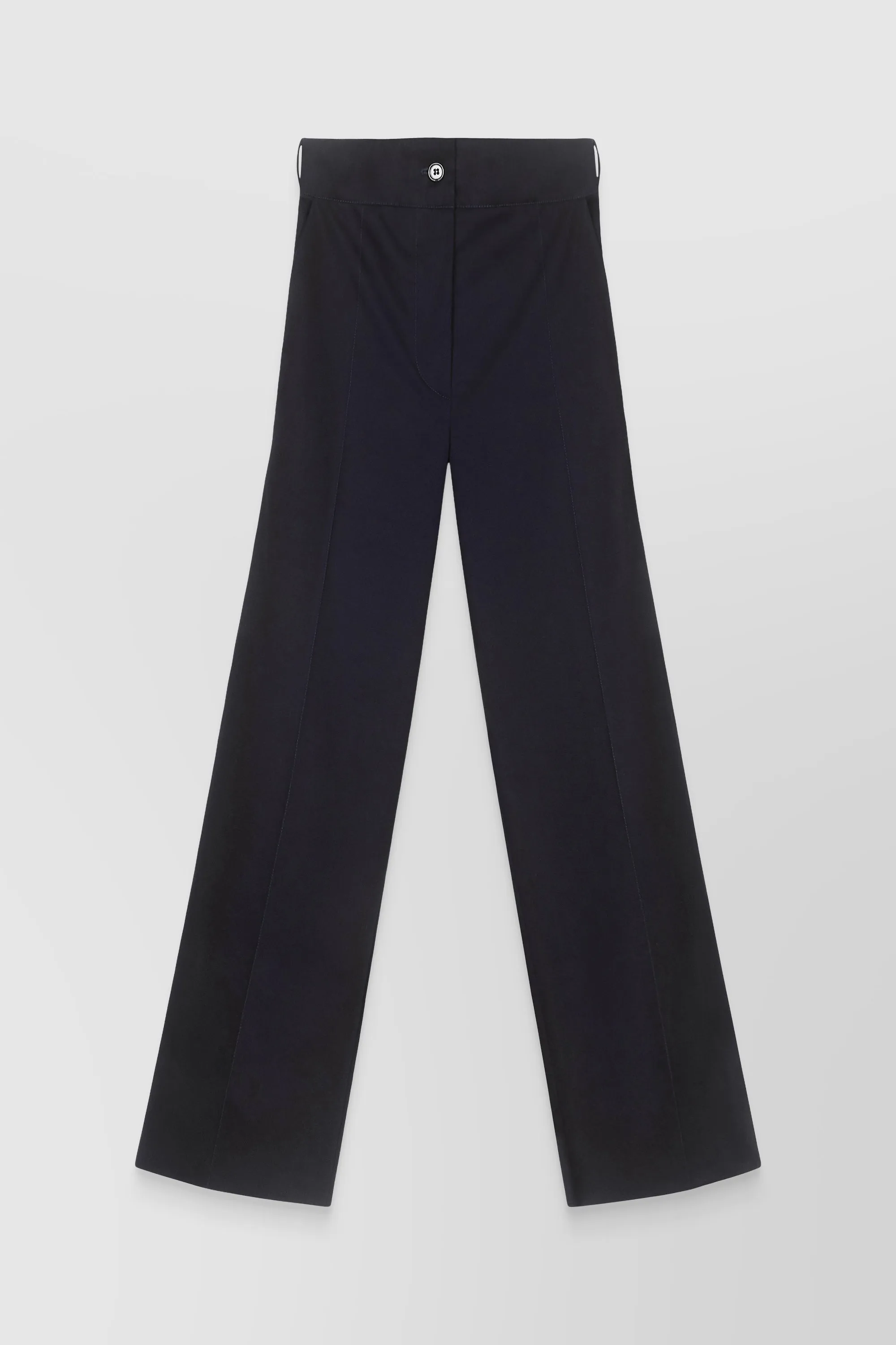 Straight leg tailored night blue organic coton pants