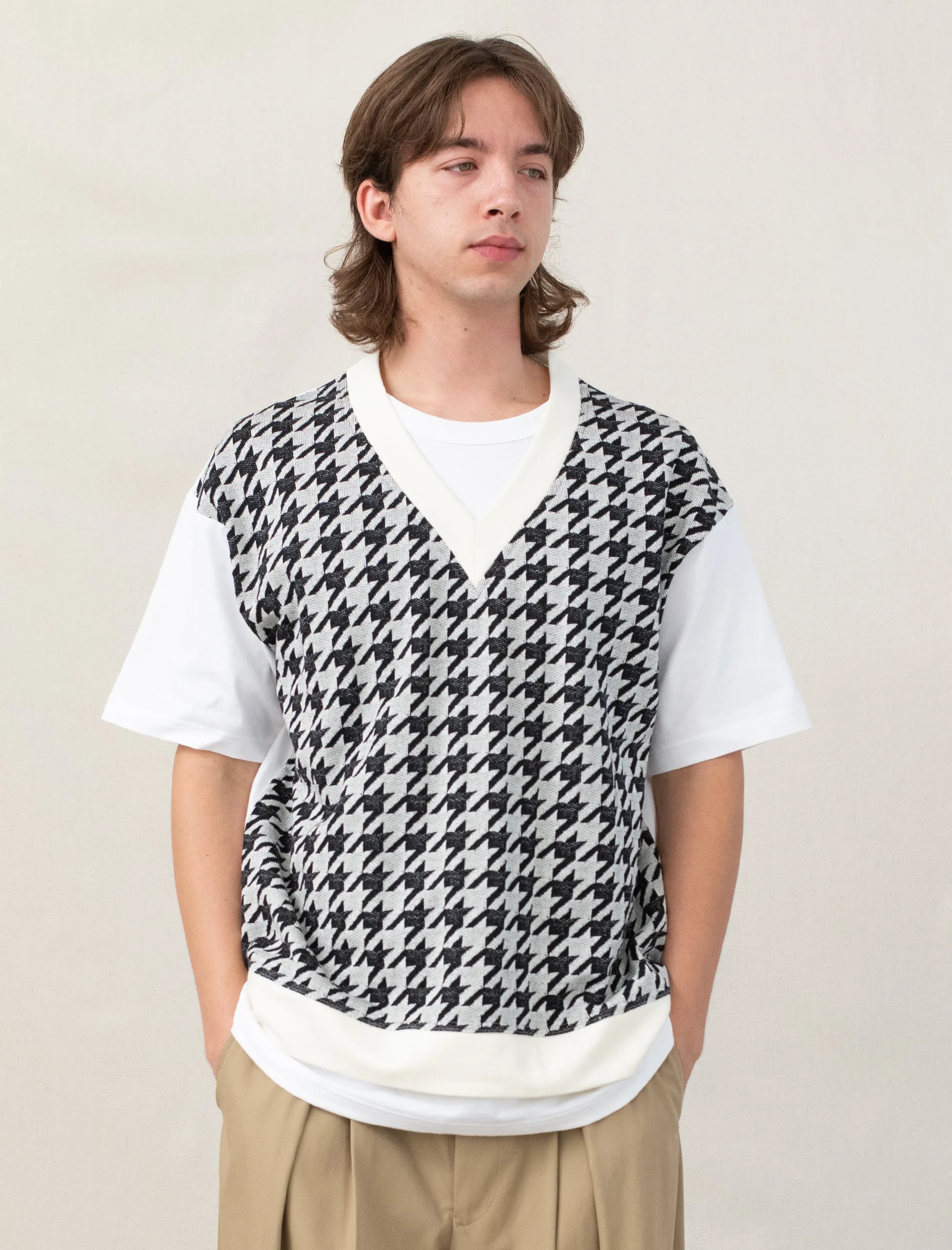 T-Shirt (White/Houndstooth)