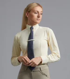 Tessa Ladies Long Sleeve Tie Shirt Vanilla