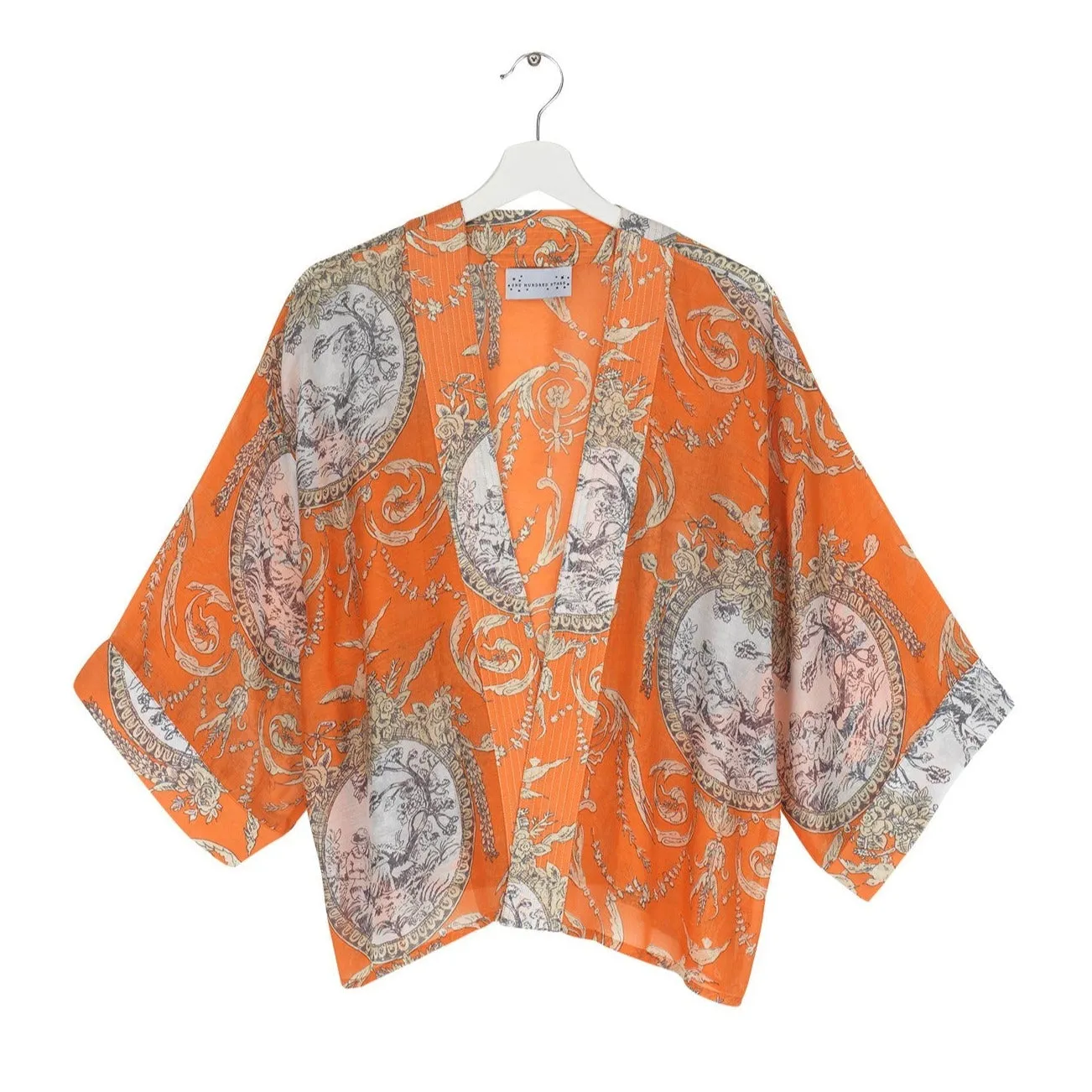 Valentine Orange Kimono - One Hundred Stars